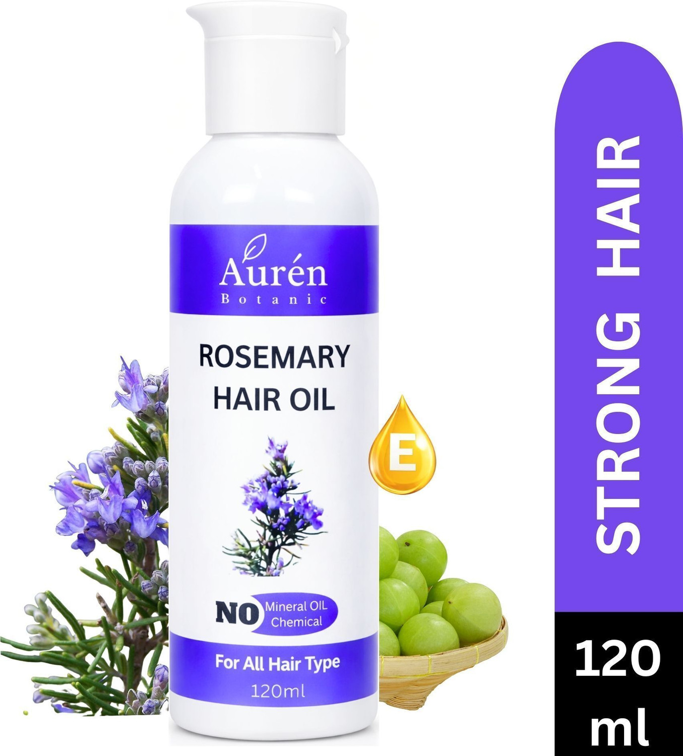 Image of Auren Botanic Rosemary Hair Oil with Vitamin E Hair Growth & Anti Hair Fall Oil Hair Oil