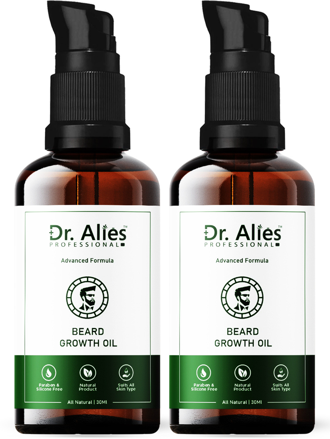 Image of Dr. Alies Professional Beard Oil For Beard Growth & Thicker Looking Beard No Harmful Chemicals (Pack-2) Hair Oil
