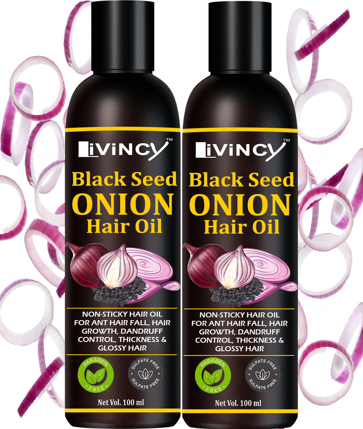 Image of Livincy onion oil for hair growth red onion oil black seed onion oil hair growth oil Hair Oil