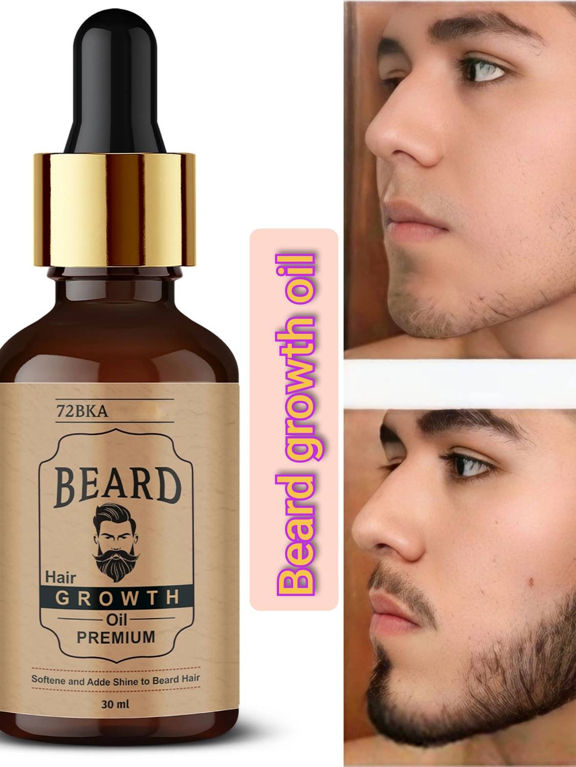 72BKA Grow Your Confidence: Our Beard Growth Oil Solution m98 Hair Oil