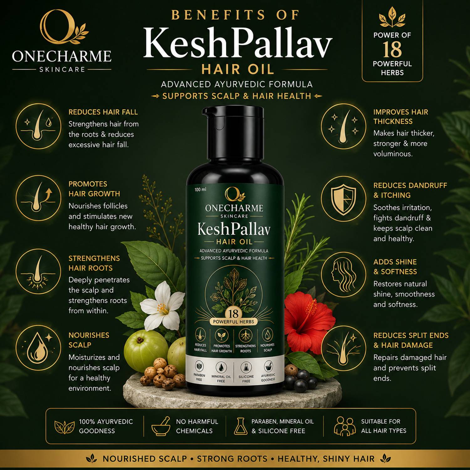 Onecharme KeshPallav Ayurvedic Hair Oil - Image 5