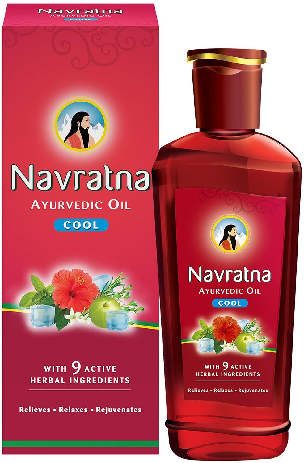 Image of Navratna Ayurvedic Cool Oil|With 9 Ayurvedic Herbs |Relieves Headache, Fatigue Hair Oil