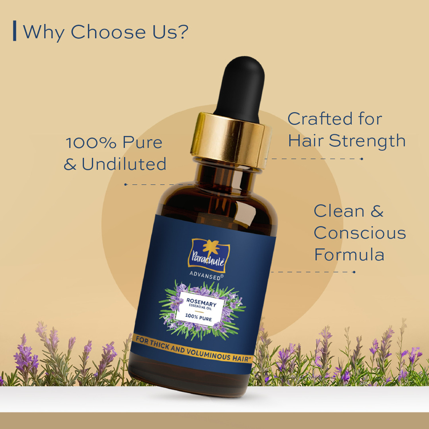 Image of Parachute Advansed Rosemary Essential Oil | 100% Pure | Thick & Voluminous