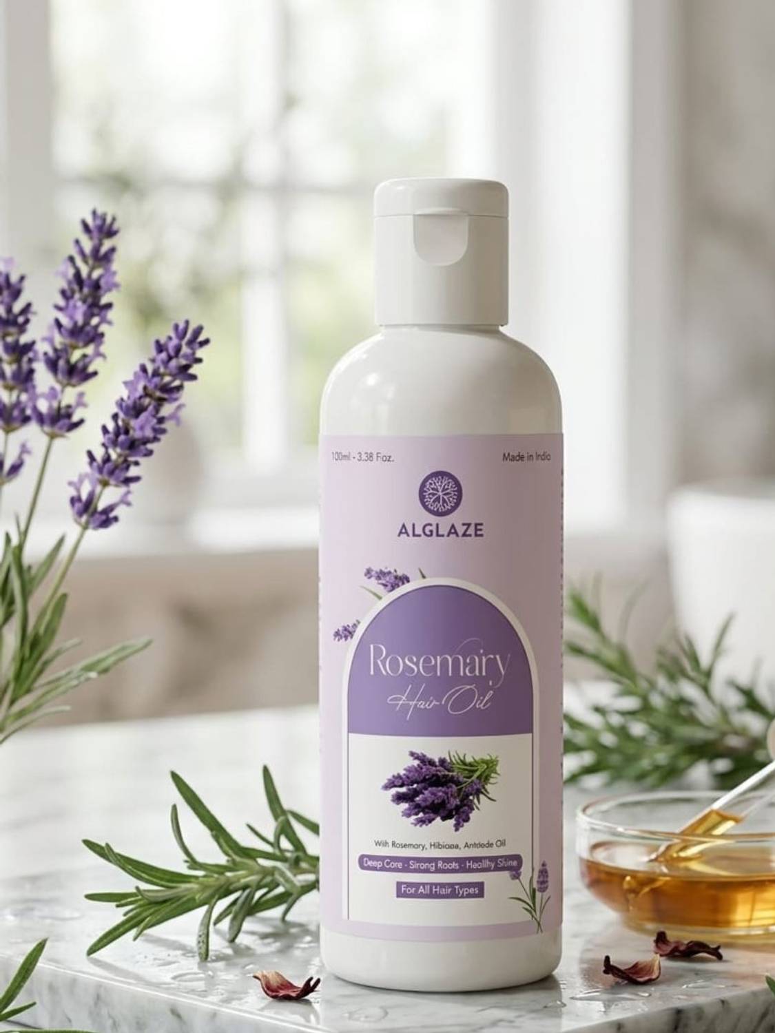 Alglaze Rosemary Hair Oil with Hibiscus & Avocado for Strong Hair Oil