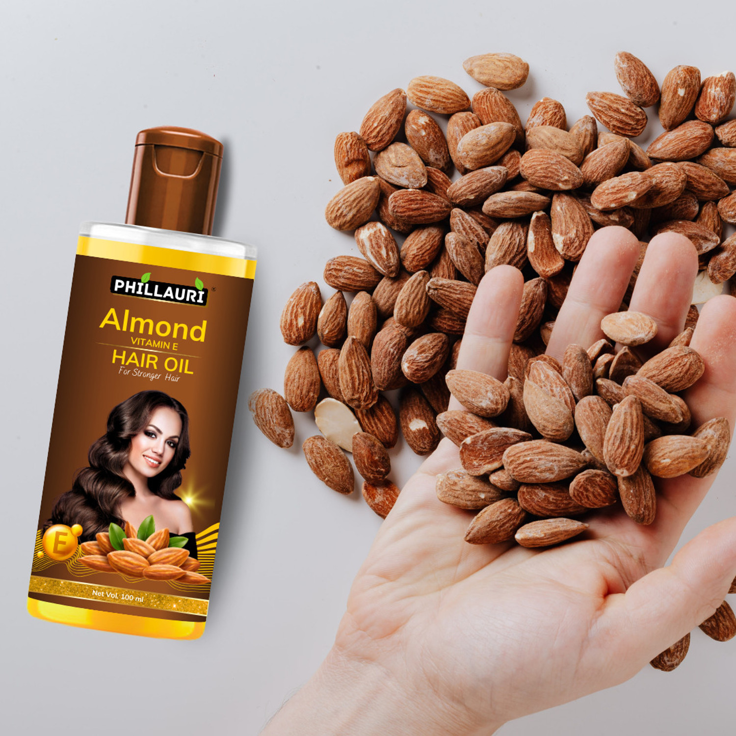 Image of Phillauri Almond And Vitamin E Hair Oil for better Hair Growth And Anti Hairfall Hair Oil