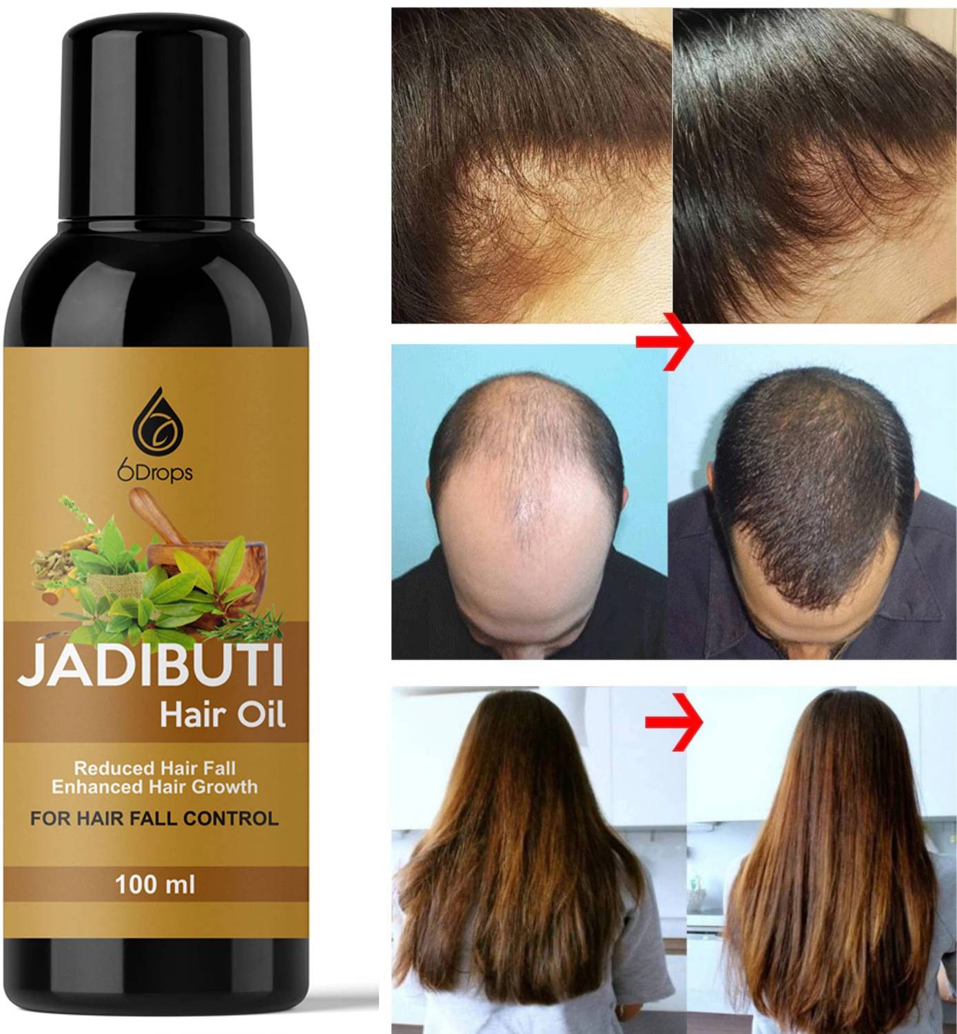 6Drops 5 IN 1 Mix Jadibuti HAIR OIL  Hair Oil