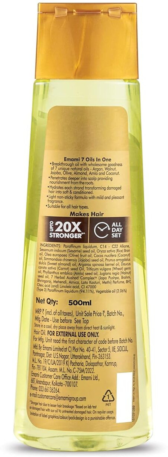 Image of EMAMI 7 Oils in One | Makes Hair 20x Stronger and Manageable | Hair Oil