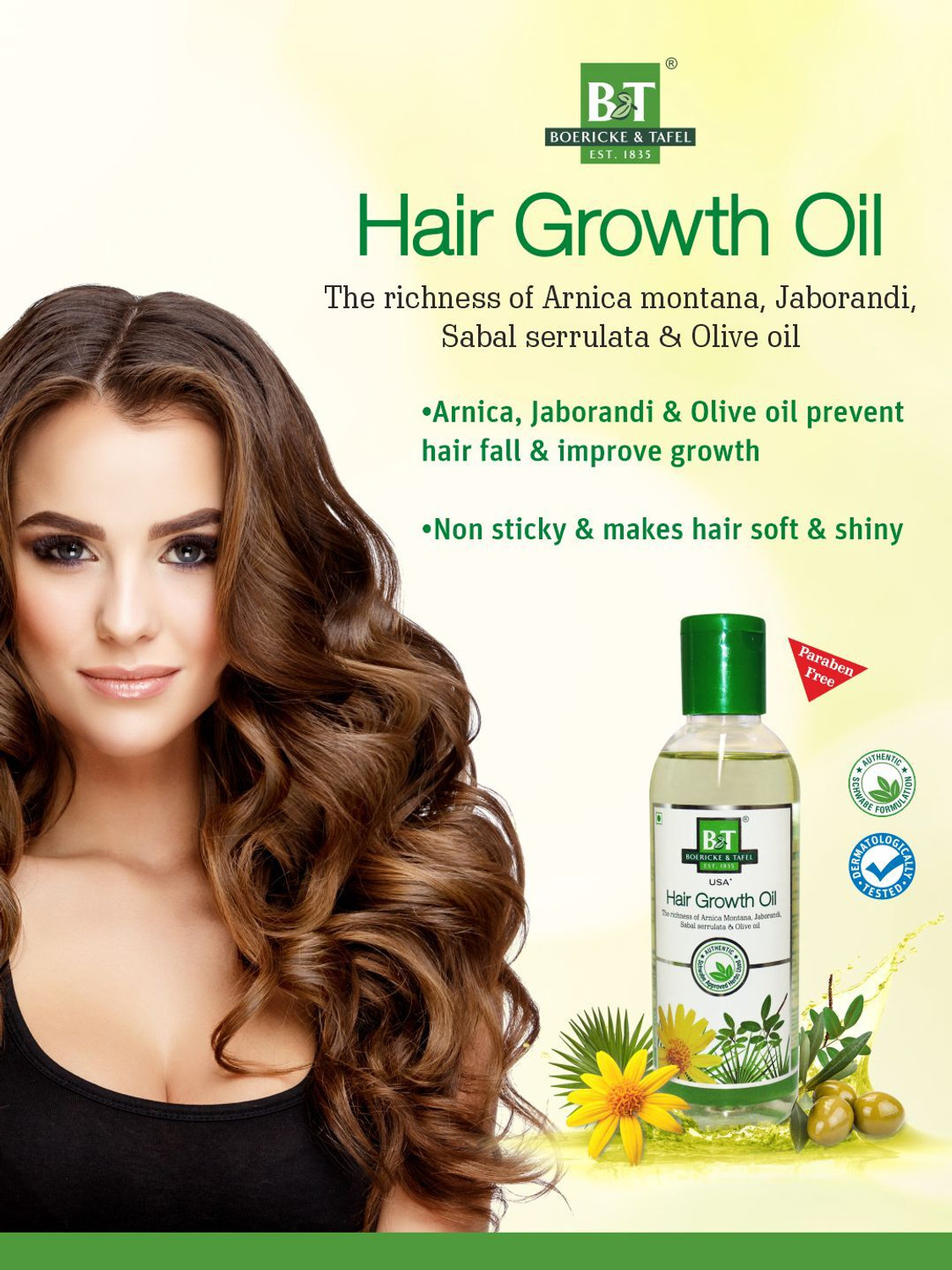 Image of Boericke & Tafel Hair Growth oil for long & shining Hair - 200 ML (Pack of 2) Hair Oil