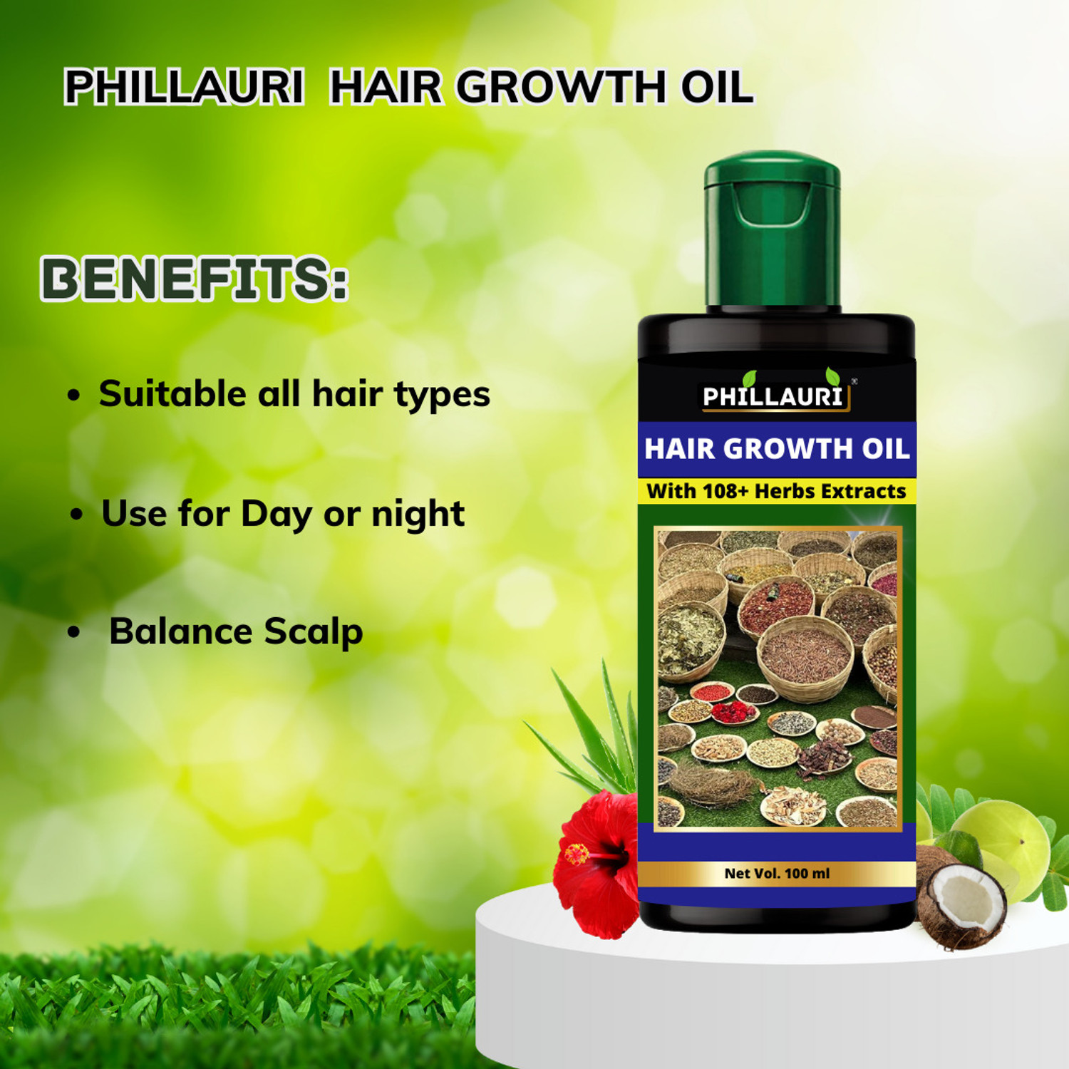 Image of Phillauri Herbal Premium Quality, Hair Regrowth, Hair Fall Control Hair Oil