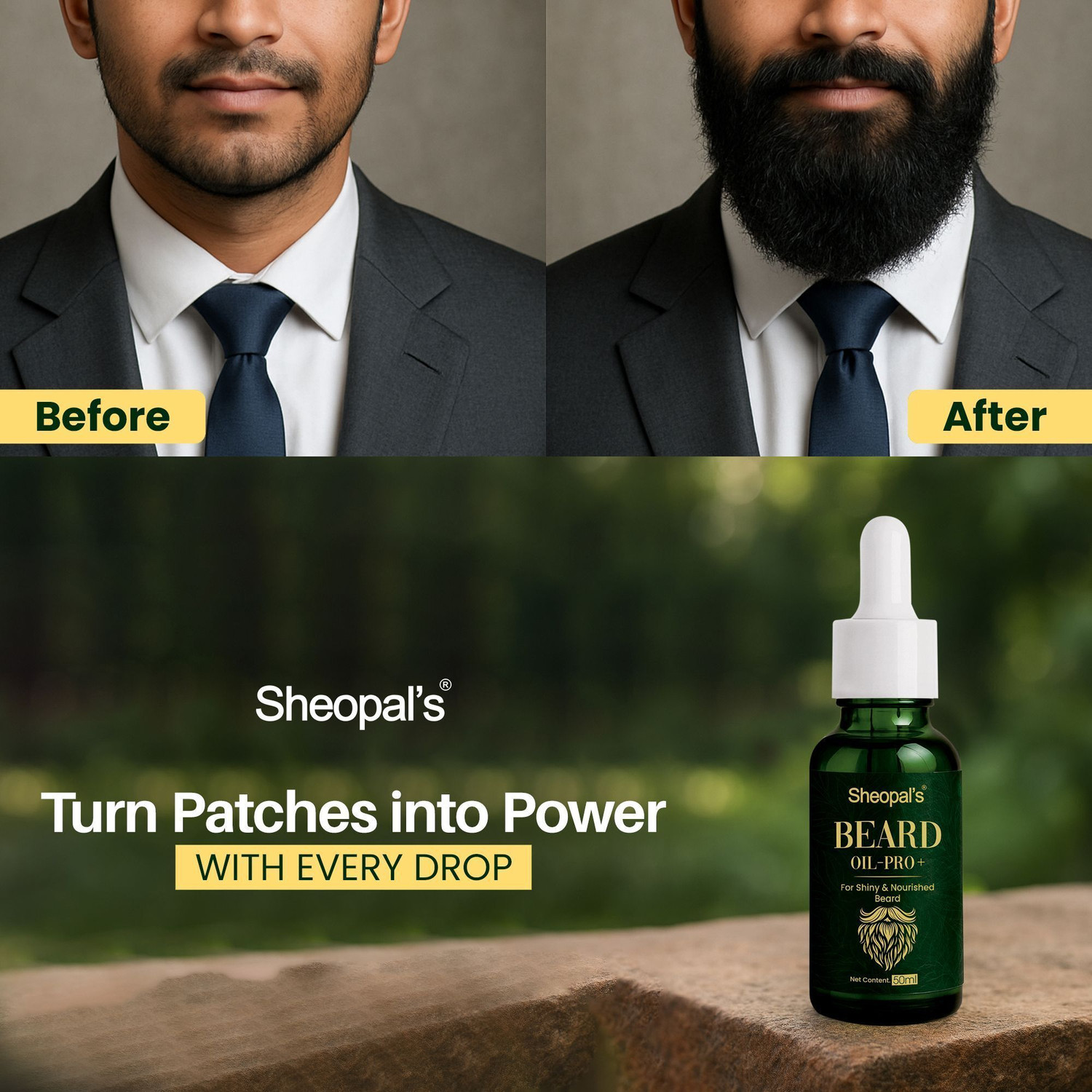 Image of Sheopals Beard Growth Oil Pro+ for More Beard Growth with Jojoba Oil, Coconut Oil Hair Oil