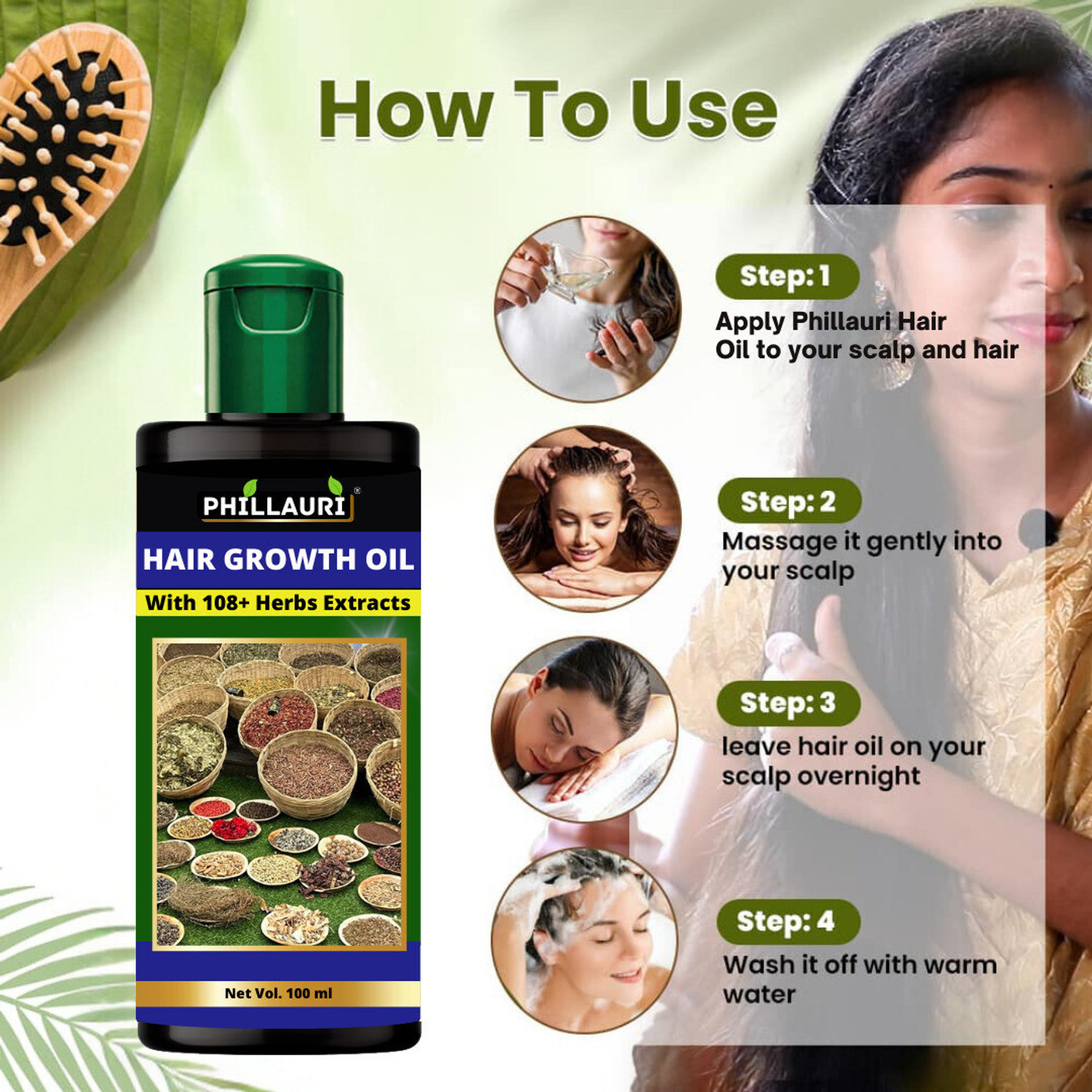 Image of Phillauri Herbal Premium Quality, Hair Regrowth, Hair Fall & Dandruff control Hair Oil
