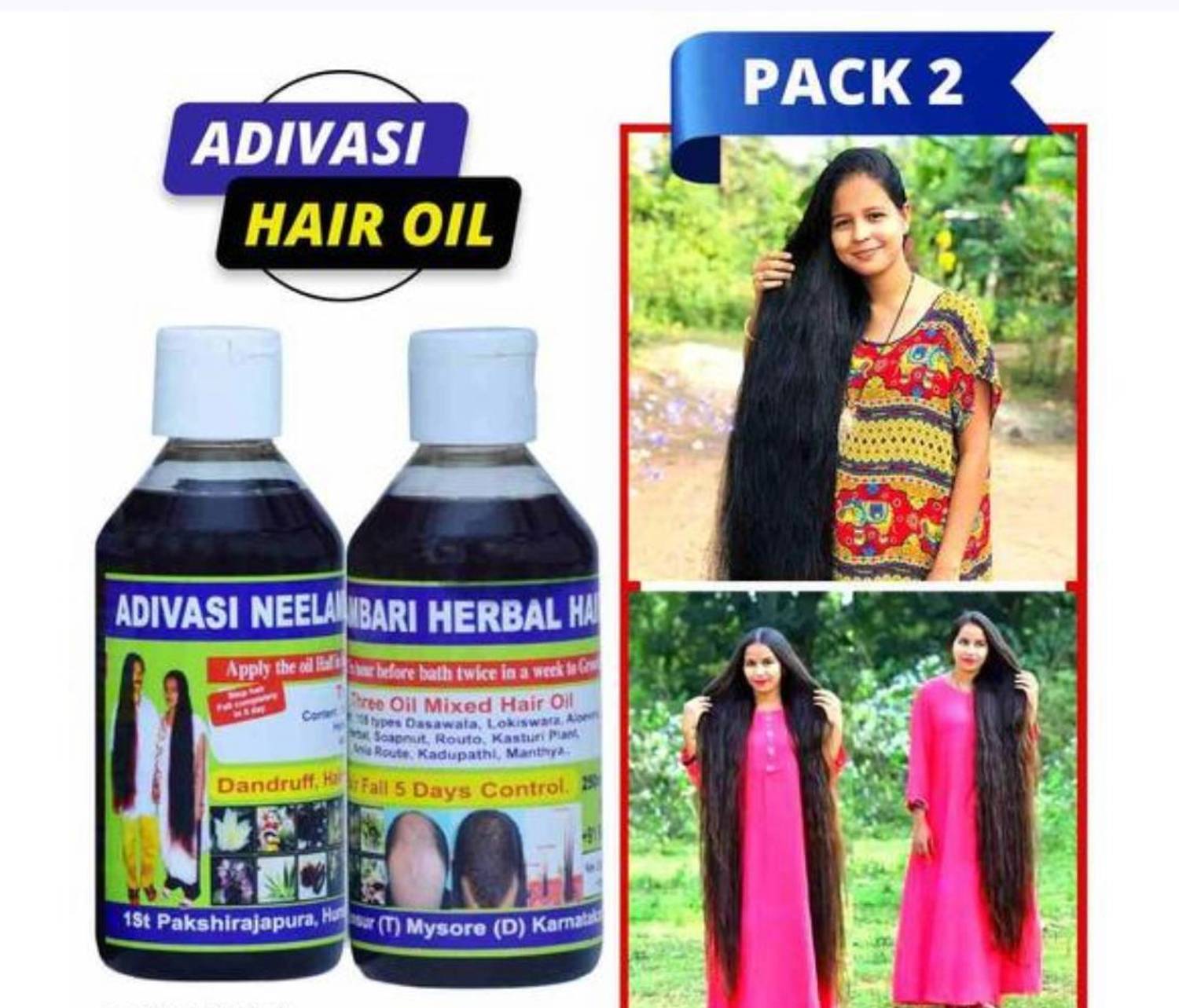 Adivasi Organic Ayurvedic Herbal Hair Oil 500mili Re Hair Oil