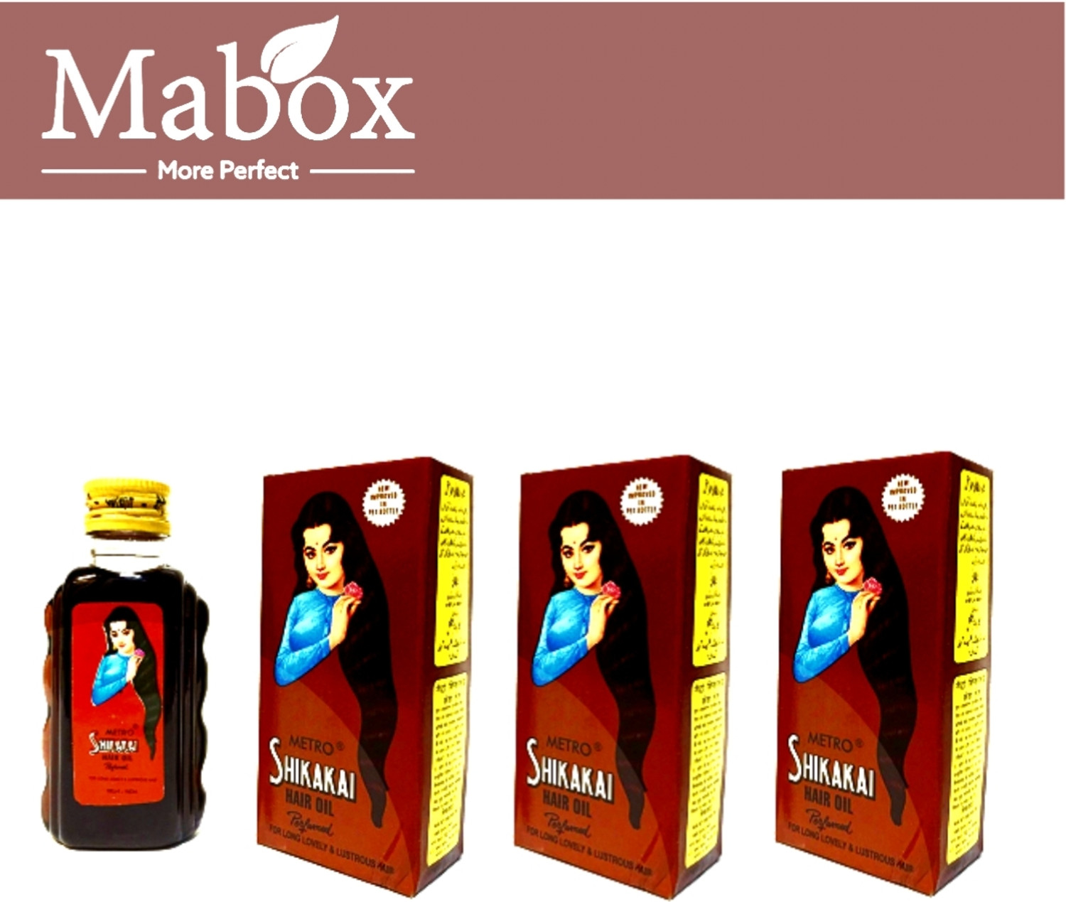 Image of Mabox AYURVEDIC SHIKAKAI PERFUMED HAIR OIL 50ML pack of 3 Hair Oil