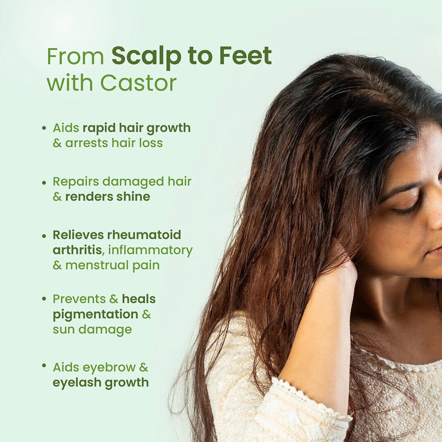 Image of Nat Habit Castor Oil Cold Pressed | Pure Castor Oil for Hair & Skin Care Hair Oil
