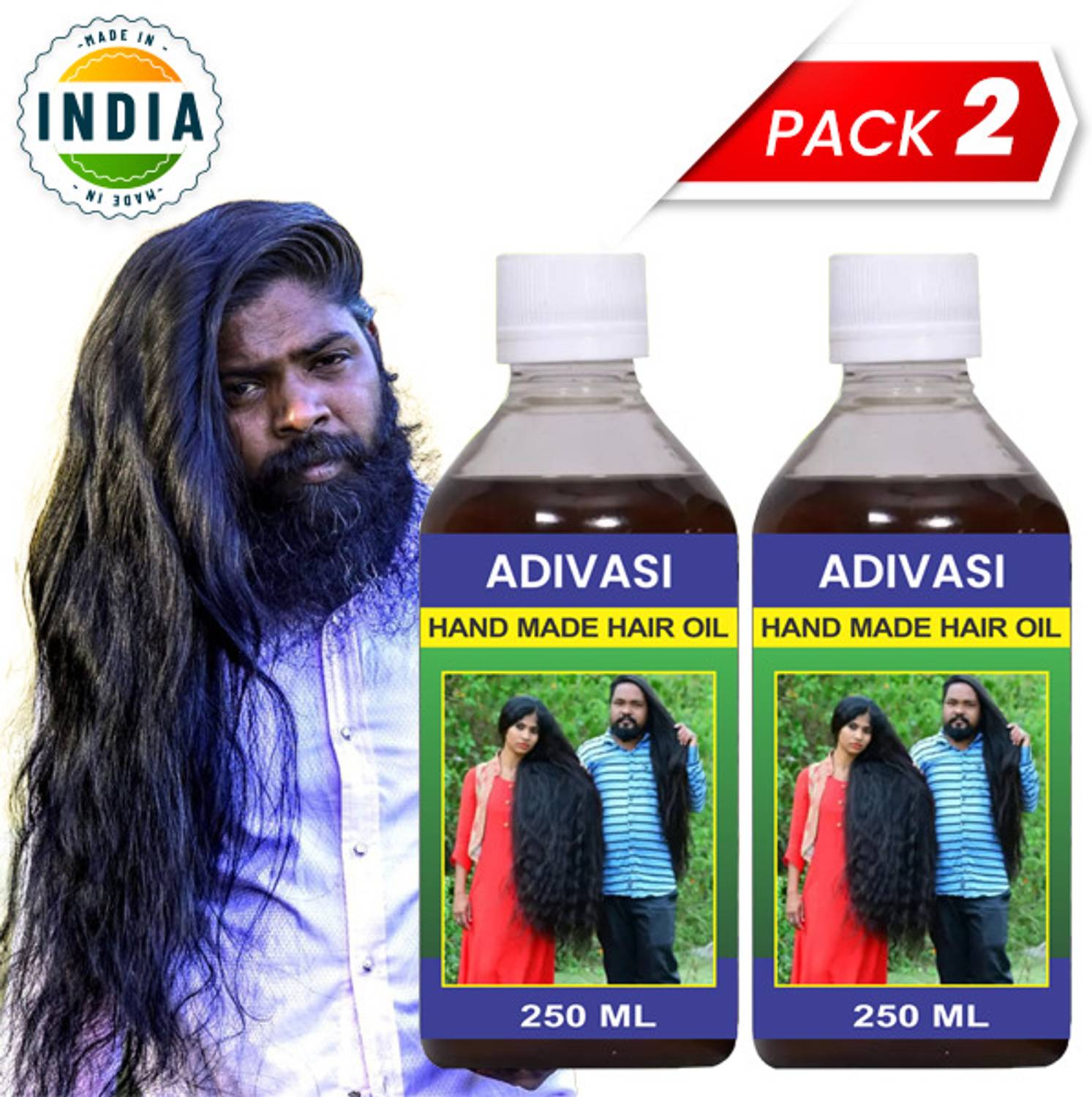 Adivasi hair growth oil 250ml pack of 2 Hair Oil (500 ml) Hair Oil