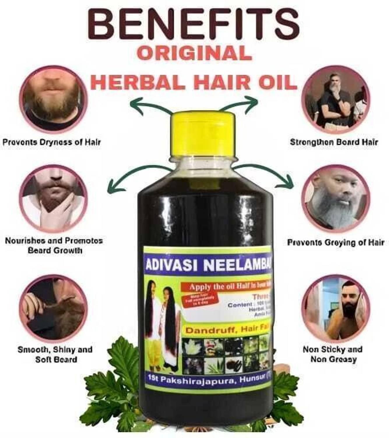 Adivasi 108 herbal components,Bringaraj, Bhrahmi, HAIR OIL 250ML Hair Oil