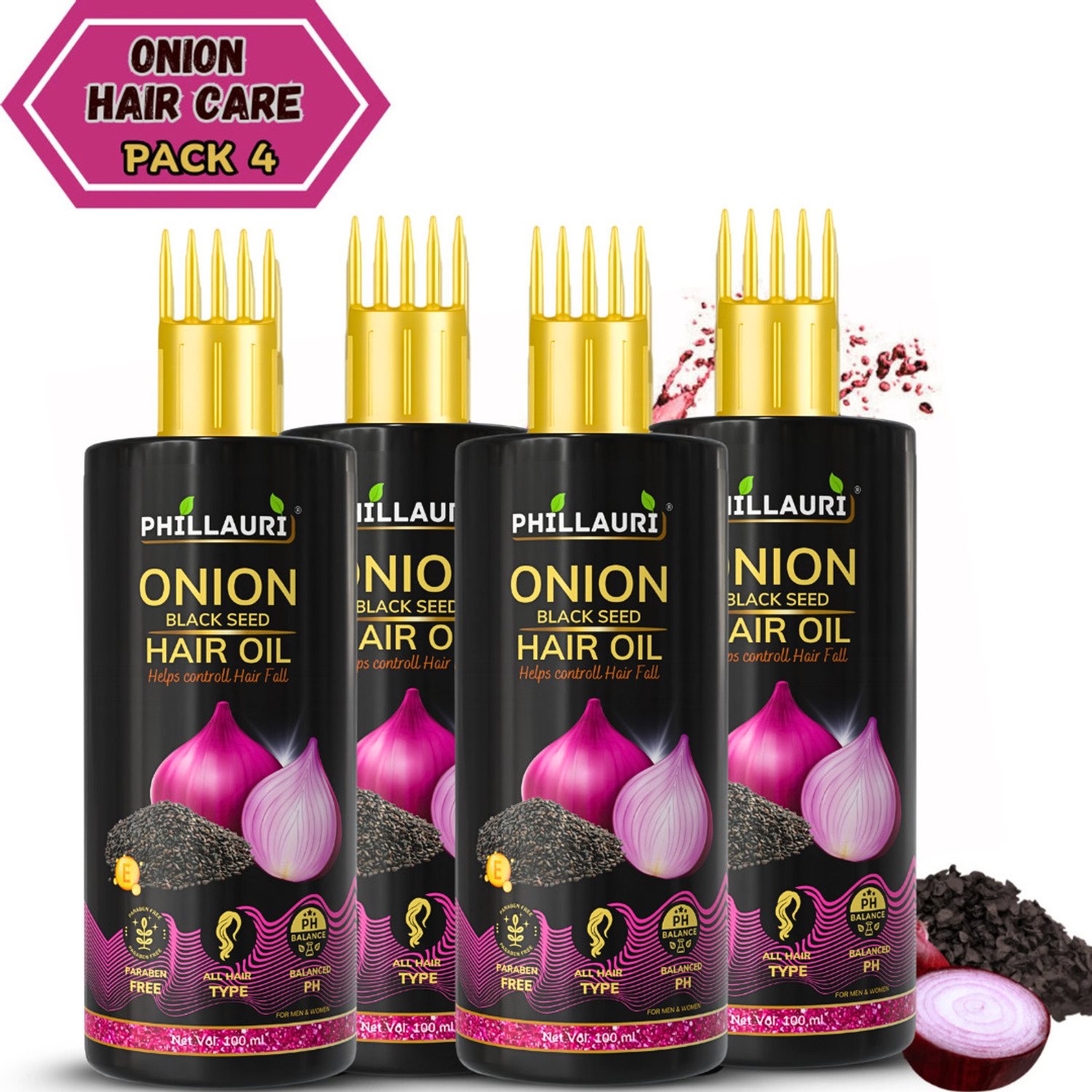 Image of Phillauri Black Seed Hair Oil Strengthen, and Restore Your Hair with Our Unique Formula Hair Oil