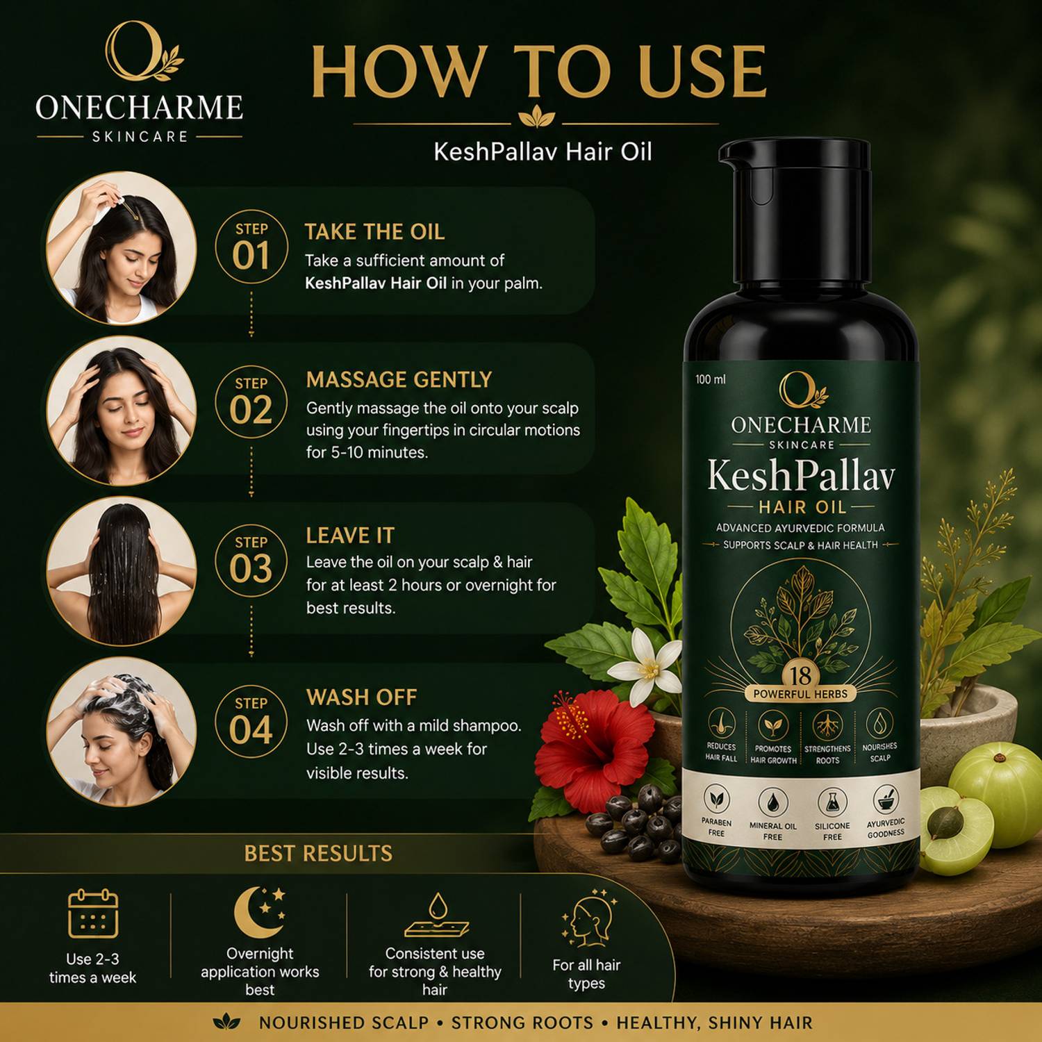 Onecharme KeshPallav Ayurvedic Hair Oil - Image 4