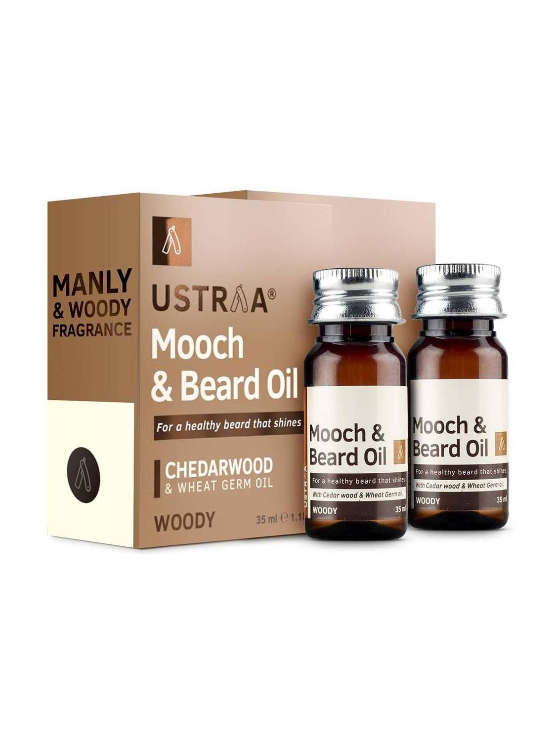 USTRAA Woody Mooch and Beard Oil - 35 ml x 2 - Image 1
