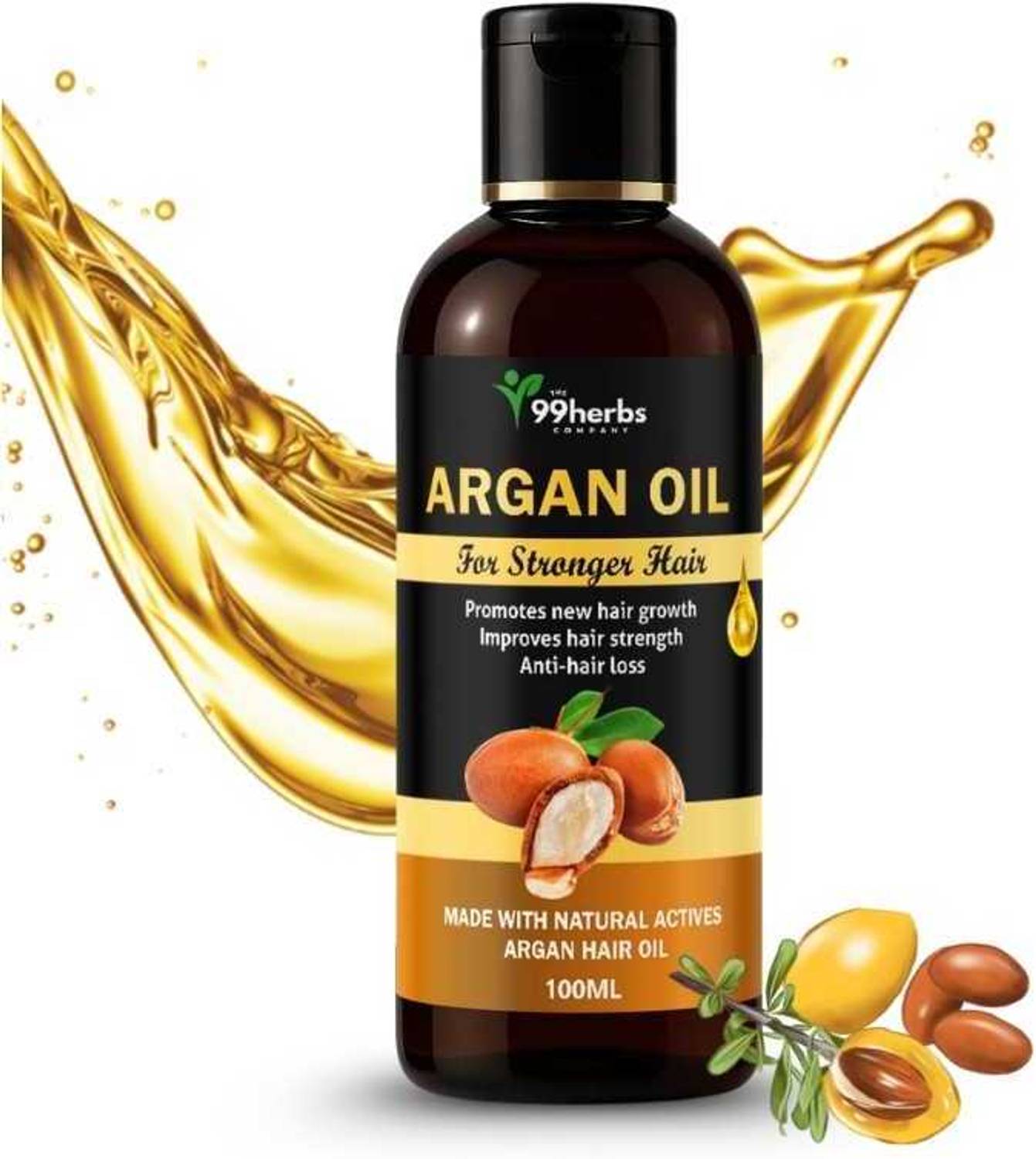 The 99 Herbs Company 99HERBS Argan Hair Oil 100ml | Natural Hair Nourishment & Growth Oil Hair Oil