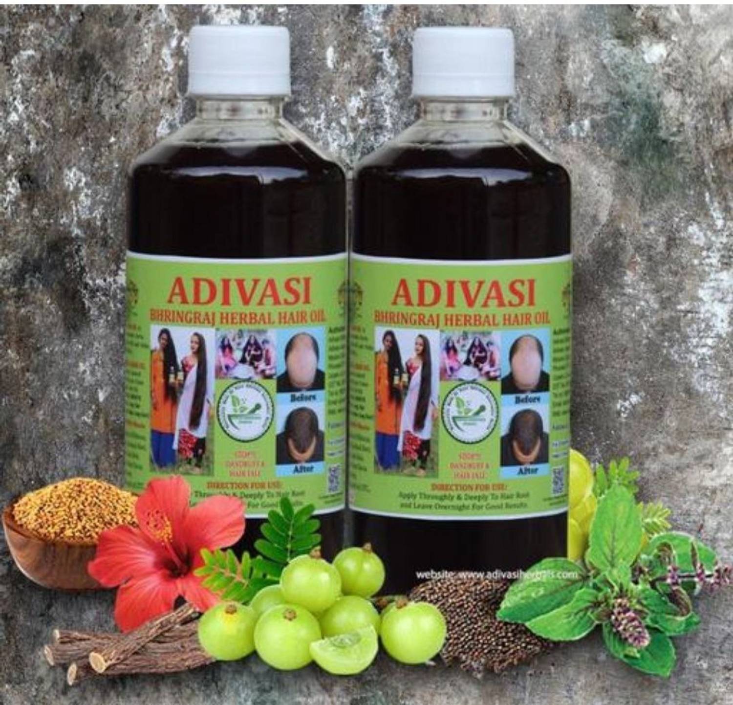 Adivasi BHRINGRAJ HERBAL HAIR OIL(250ML+250ML) Hair Oil