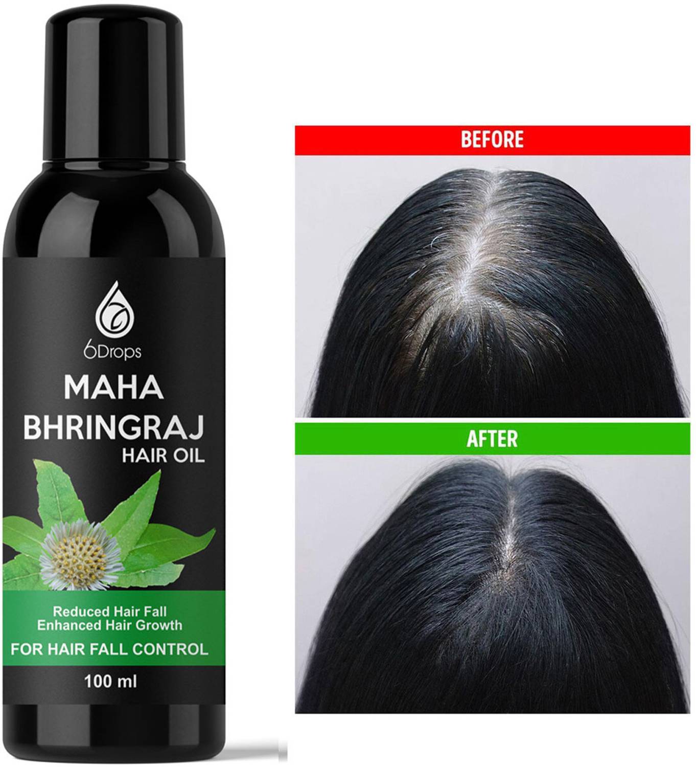 6Drops Tel, Bhringraj Oil For Hair Growth, Anti Dandruff Hair Oil