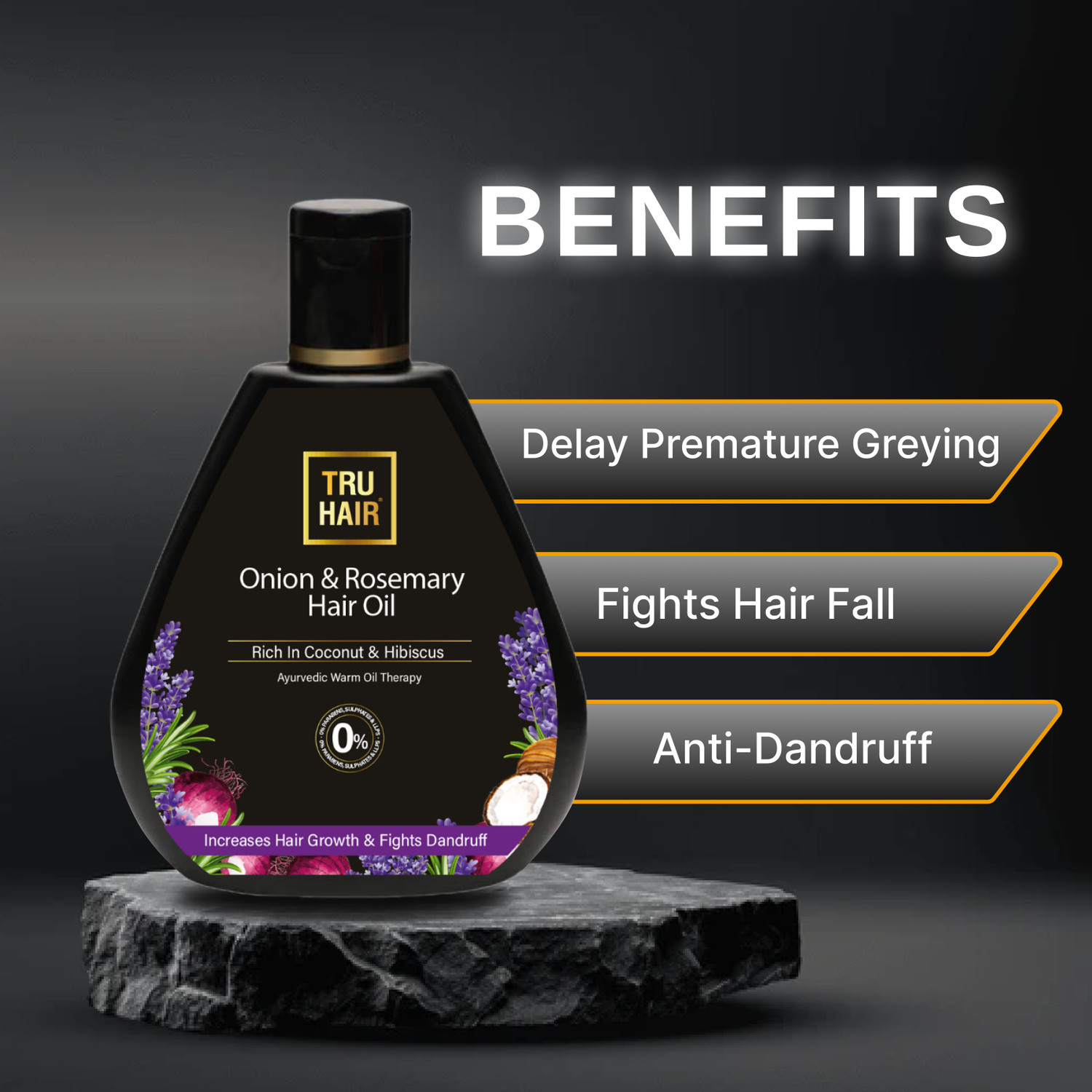 Image of TRU HAIR Onion Oil with Heater to warm the Oil Hair Oil