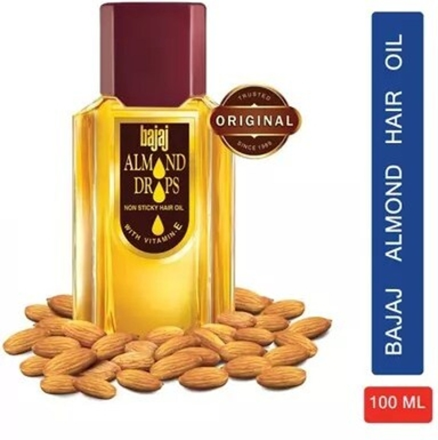 Image of BAJAJ Almond Drops Hair Oil enriched with 6X Vitamin E, Reduces Hair Fall Hair Oil