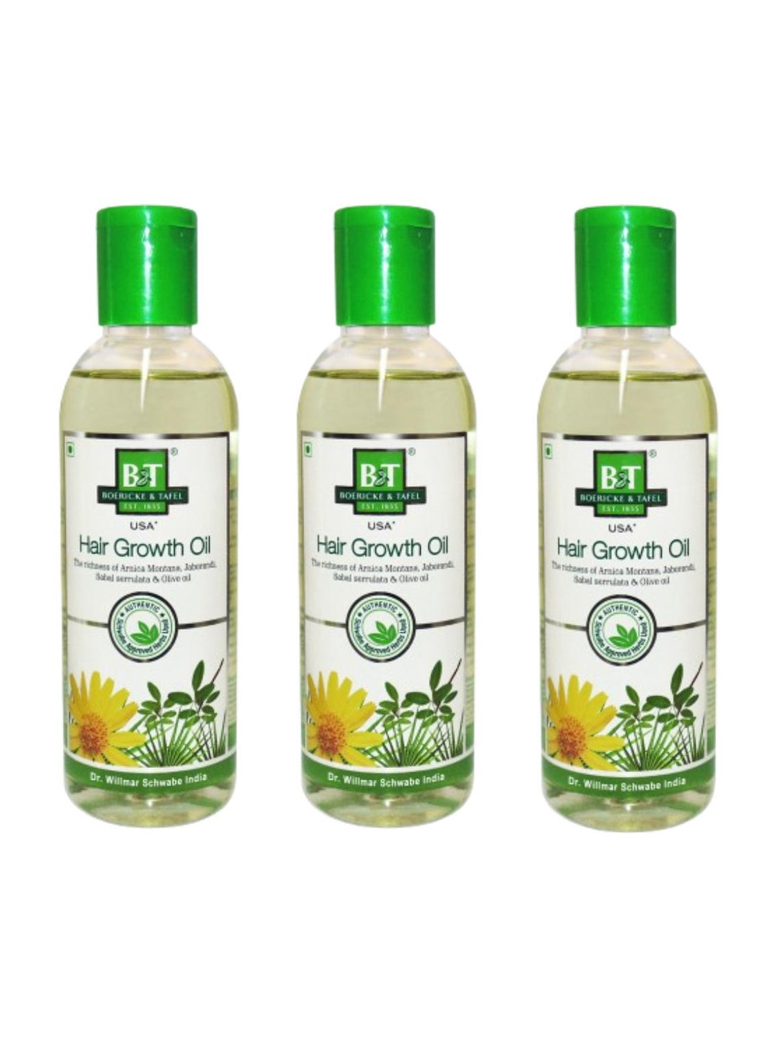 Image of BT BOERICKE & TAFEL B&T Hair Growth Oil With Arnica & Jaborandi for Promoting Hair Growth- Pack of 3 Hair Oil