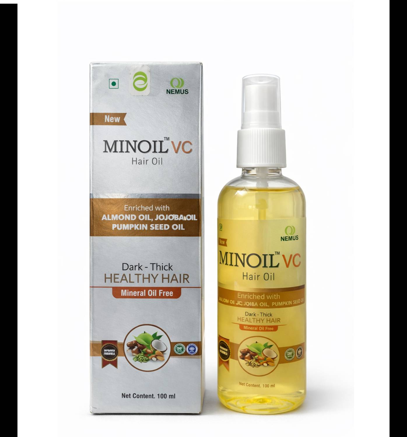NEMUS Minoil VC Hair Oil with Almond, Jojoba & Pumpkin Seed Oil - Image 1