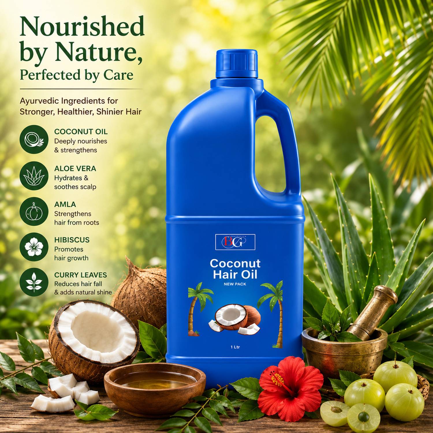 BELLYGRACE Coconut Hair Oil for Smooth Hair Nourishment & Scalp Care Hair Oil