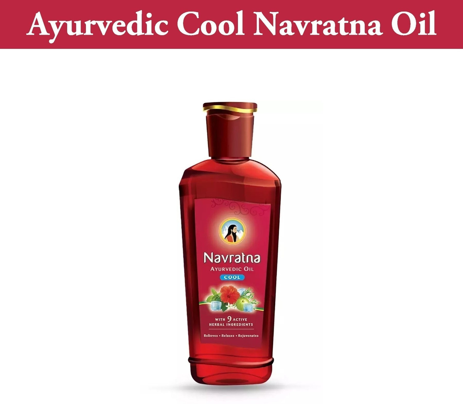 Image of Navratna Ayurvedic Cool Stress Relief Hair Oil