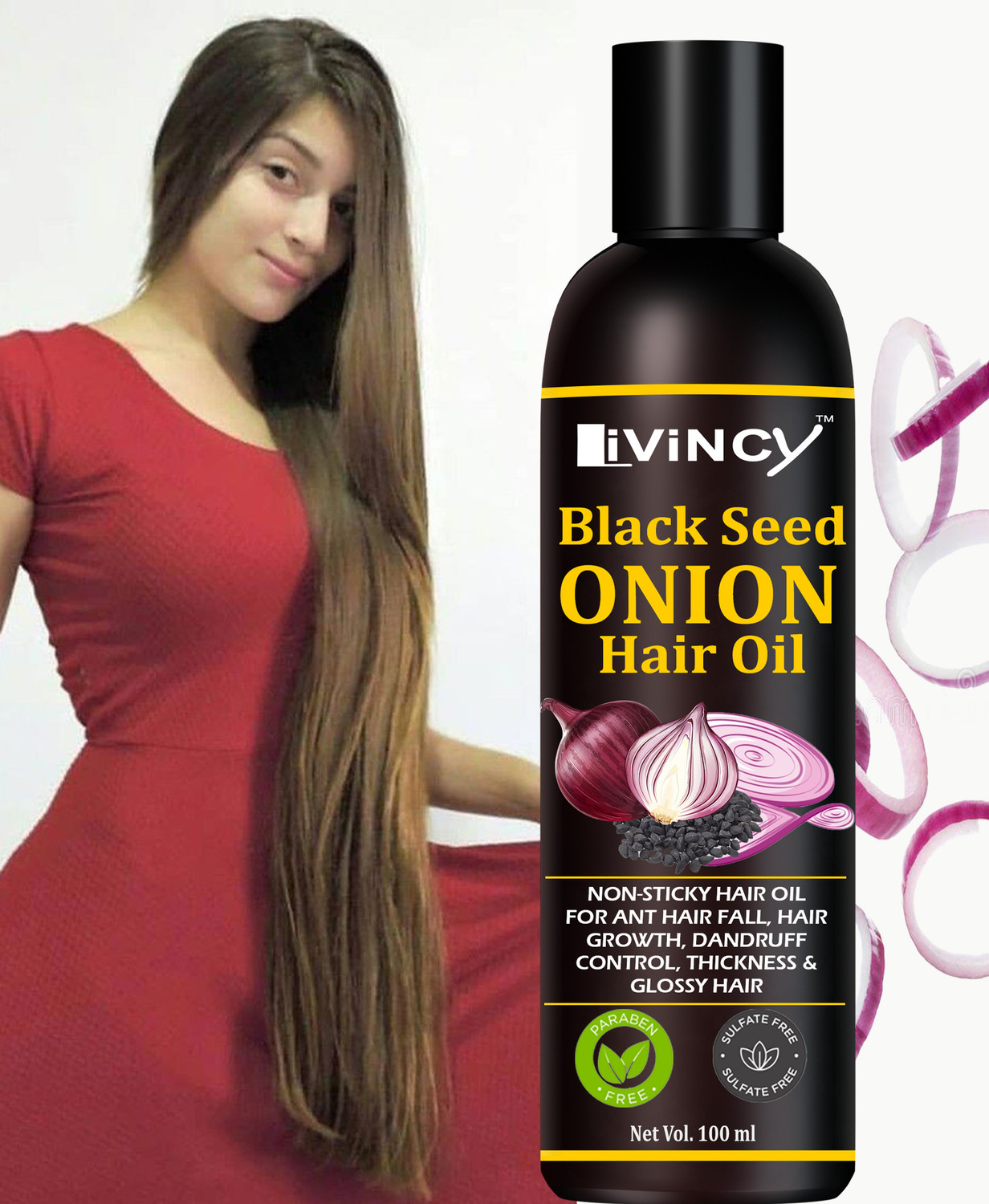 Image of Livincy onion oil for hair growth red onion oil black seed onion oil hair growth oil Hair Oil