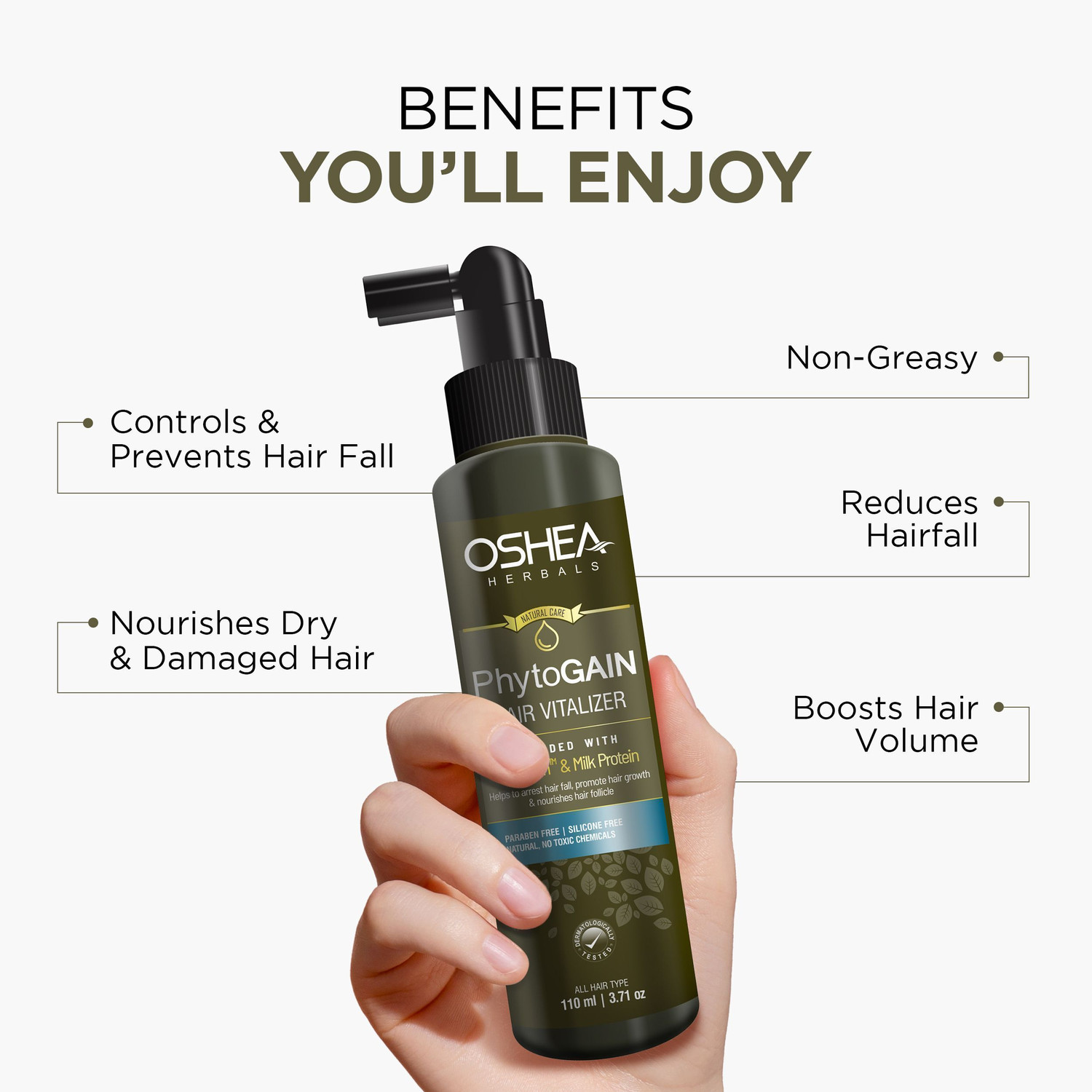 Image of Oshea Herbals Phytogain Hair Oil Boosts Hair Growth & Nourishes Follicles Hair Oil