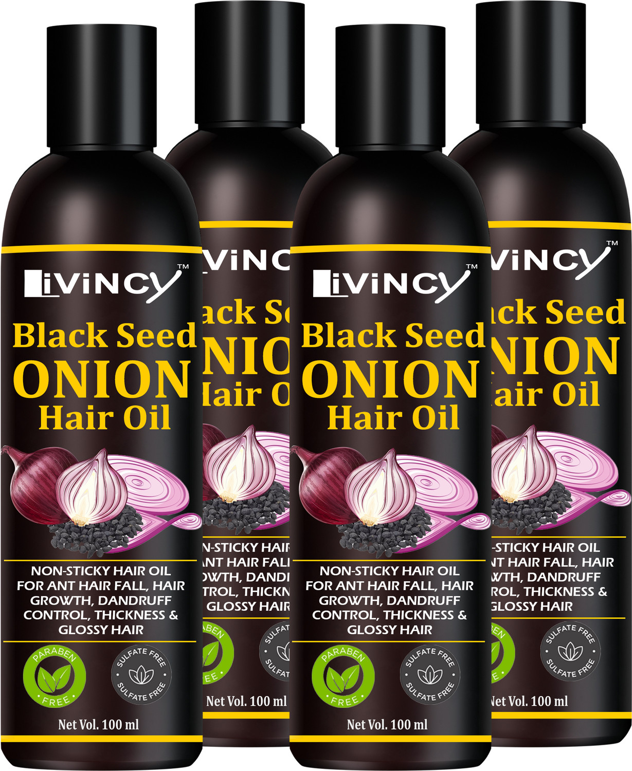 Image of Livincy onion oil for hair growth red onion oil black seed onion oil hair growth oil Hair Oil