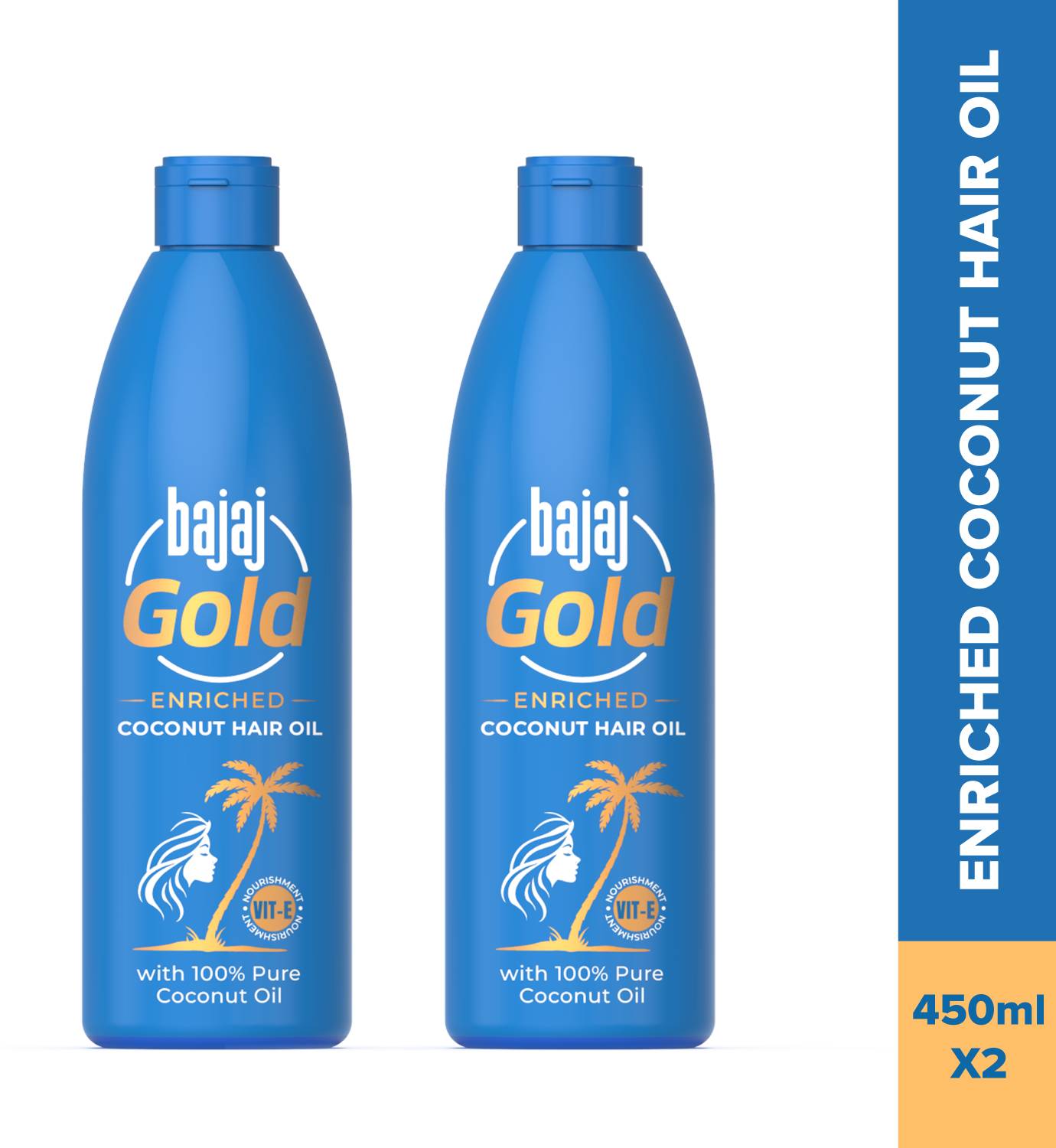 Bajaj Gold Coconut Hair Oil, Enriched With Vitamin E Hair Oil (90