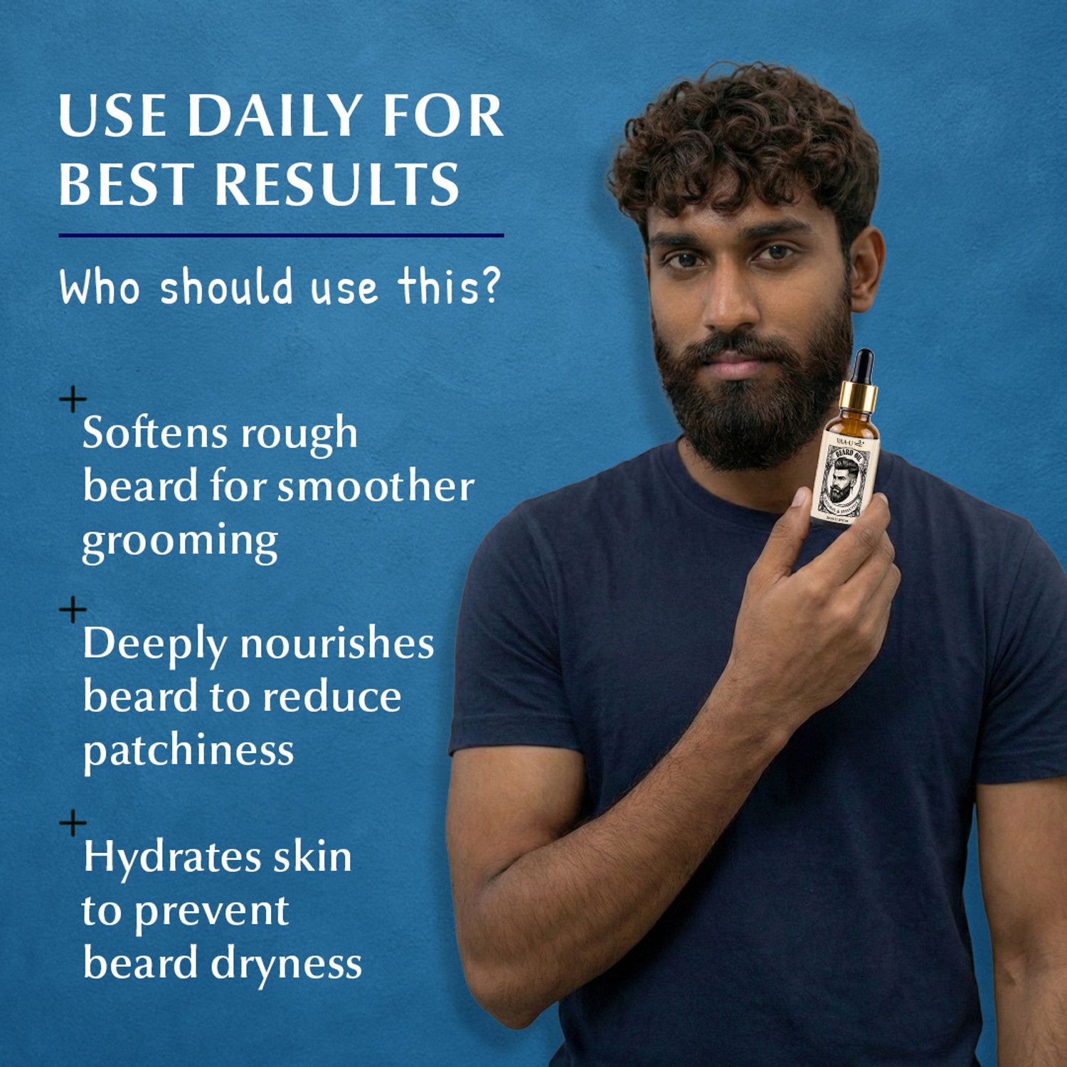 Image of VAA-U Beard Oil with Almond and Rosemary (30ml) and Derma Roller (0.5mm) (2 Items in the set)