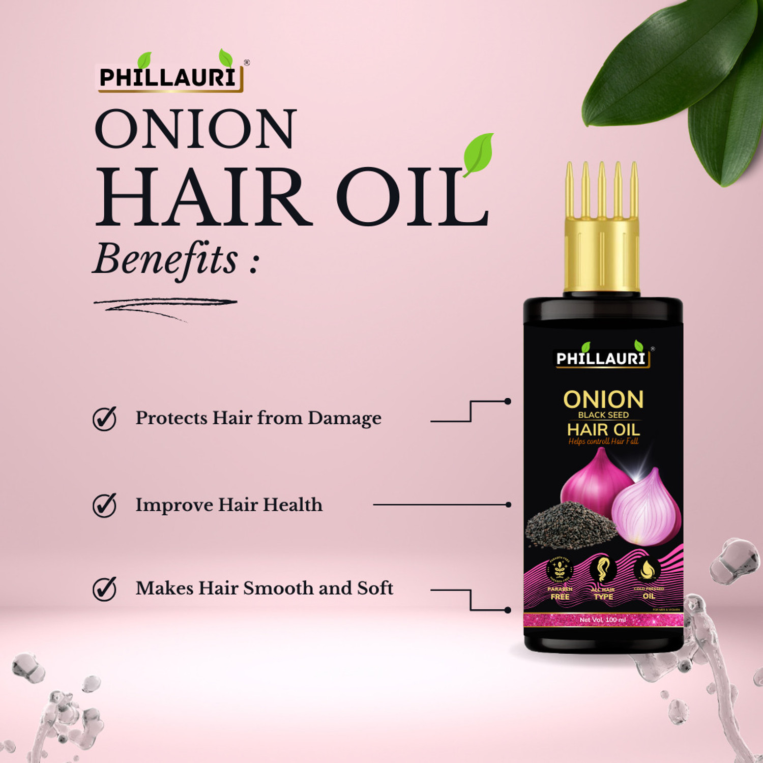 Image of Phillauri Black Seed Hair Oil Strengthen, and Restore Your Hair with Our Unique Formula Hair Oil