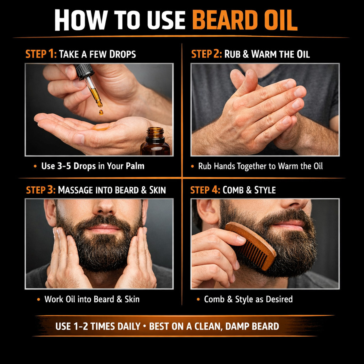 Image of Livincy Beard Oil Men - Beard Growth Oil for Patchy Beard, Smooth & Shiny Look Hair Oil