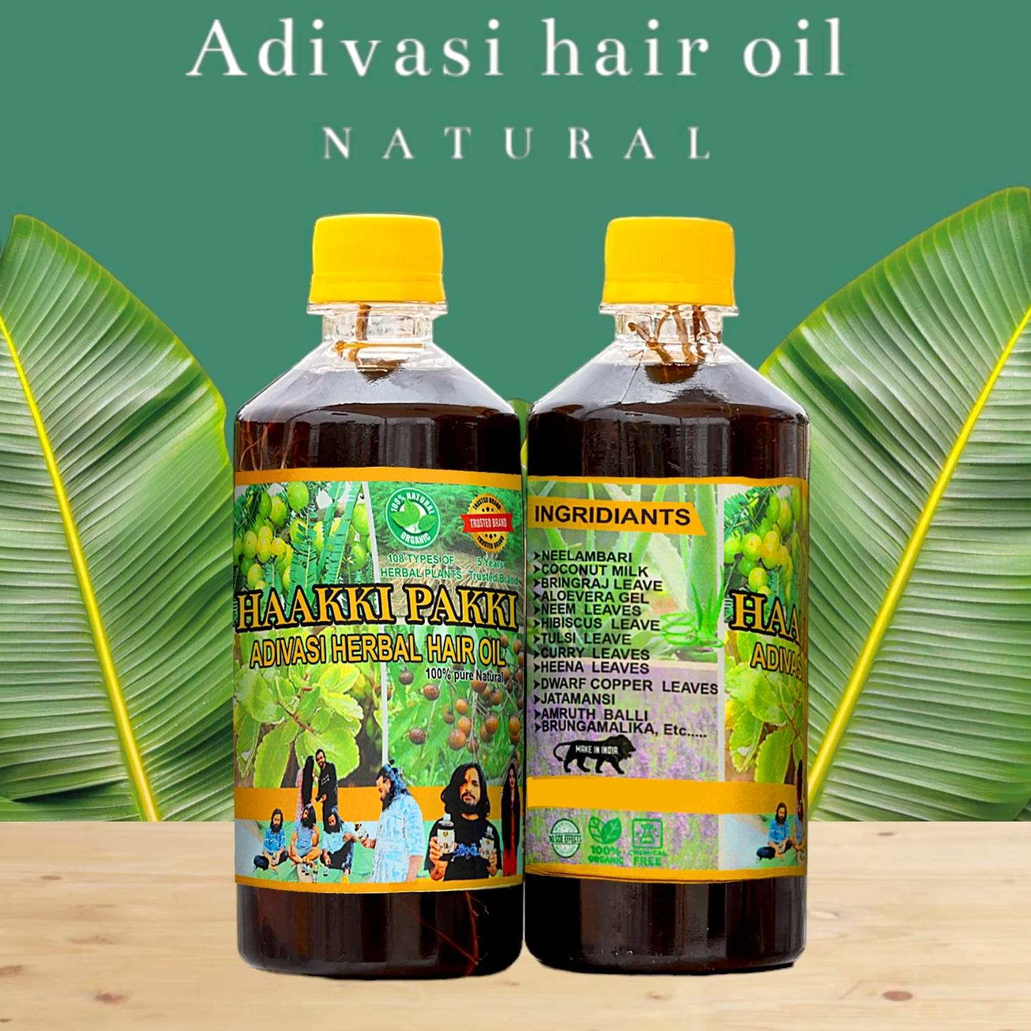 Adivasi Aadivasi HAAKI PAKKI Herbal Hair Oil 500ml Original Hair Growth Oil 200ML** Hair Oil