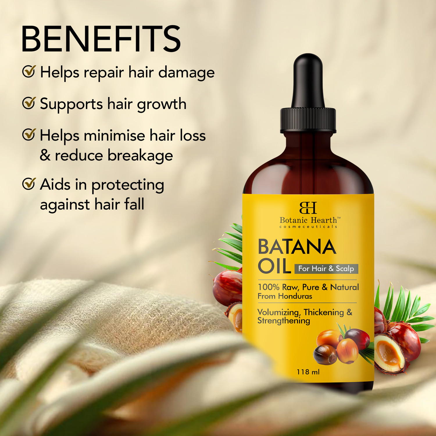 Image of Botanic Hearth 100% Pure Raw Batana Hair Oil