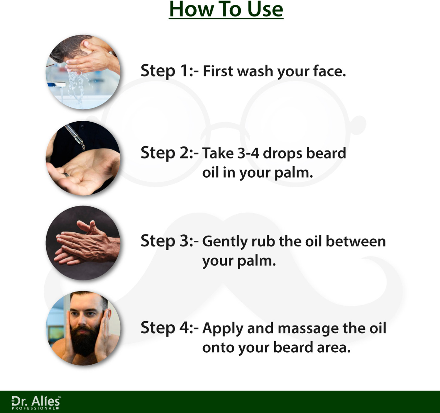Image of Dr. Alies Professional Beard Oil For Beard Growth & Thicker Looking Beard No Harmful Chemicals (Pack-2) Hair Oil