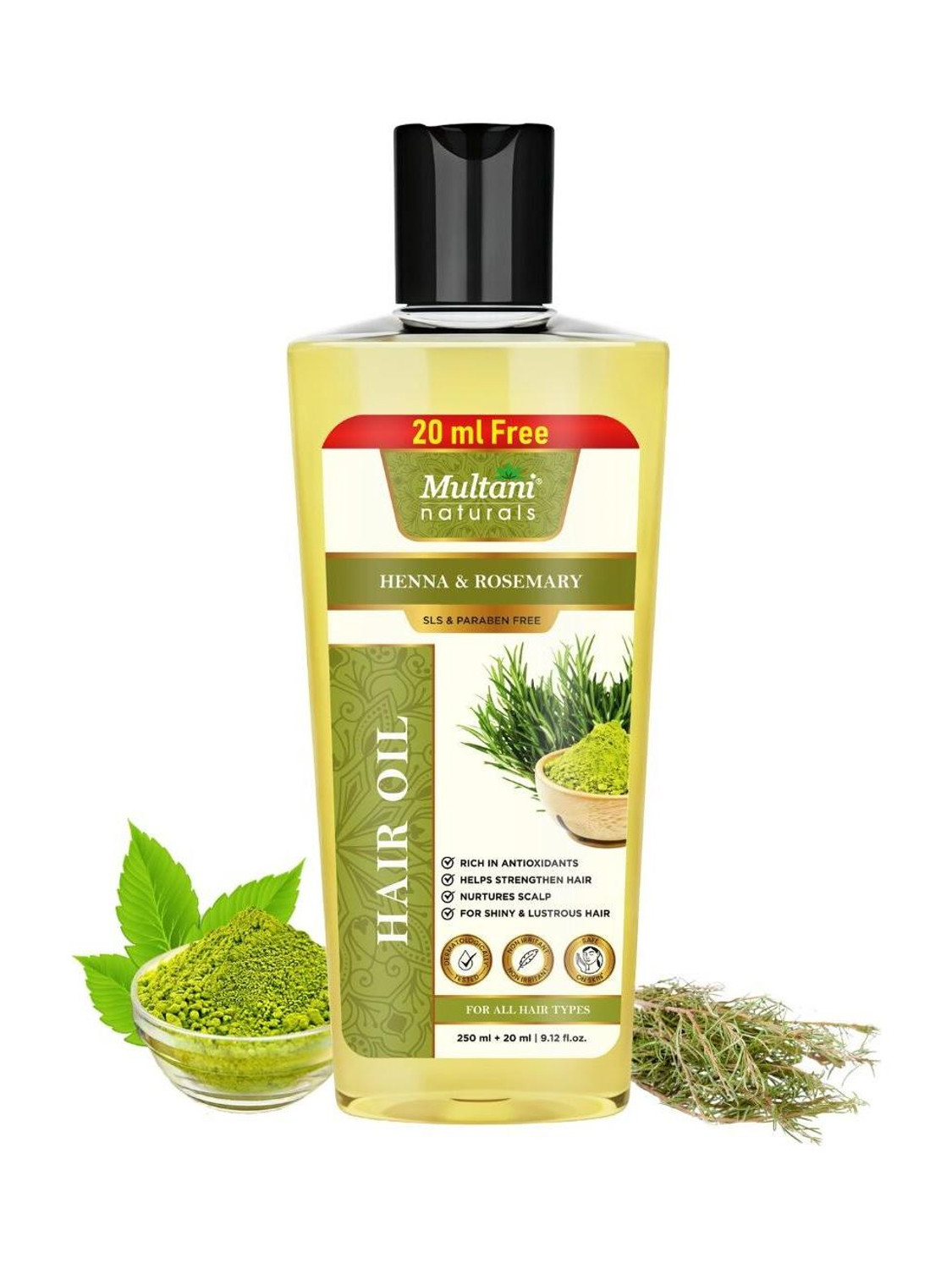 Image of Multani Naturals Henna & Rosemarry Hair Oil | Helps Strengthen Hair & Scalp - Hair Oil
