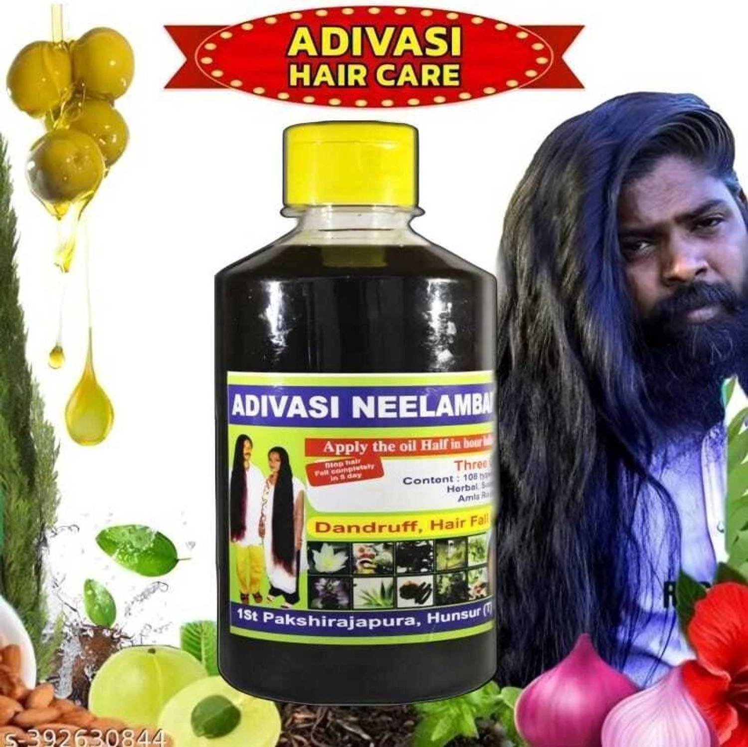 Adivasi NATURAL GREEN HERBAL HAIR OIL HAIR GROWTH+HAIR LOSS 250ML (PACK OF 1) Hair Oil