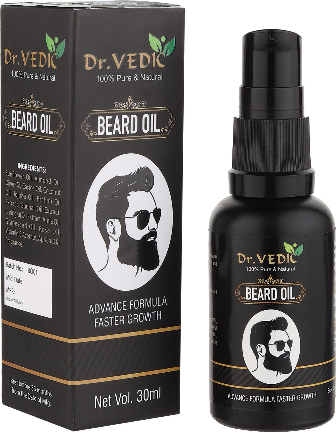 Image of Dr.Vedic Beard Hair Growth Oil For Faster Beard Growth And Thicker Looking Beard Hair Oil (30 g)