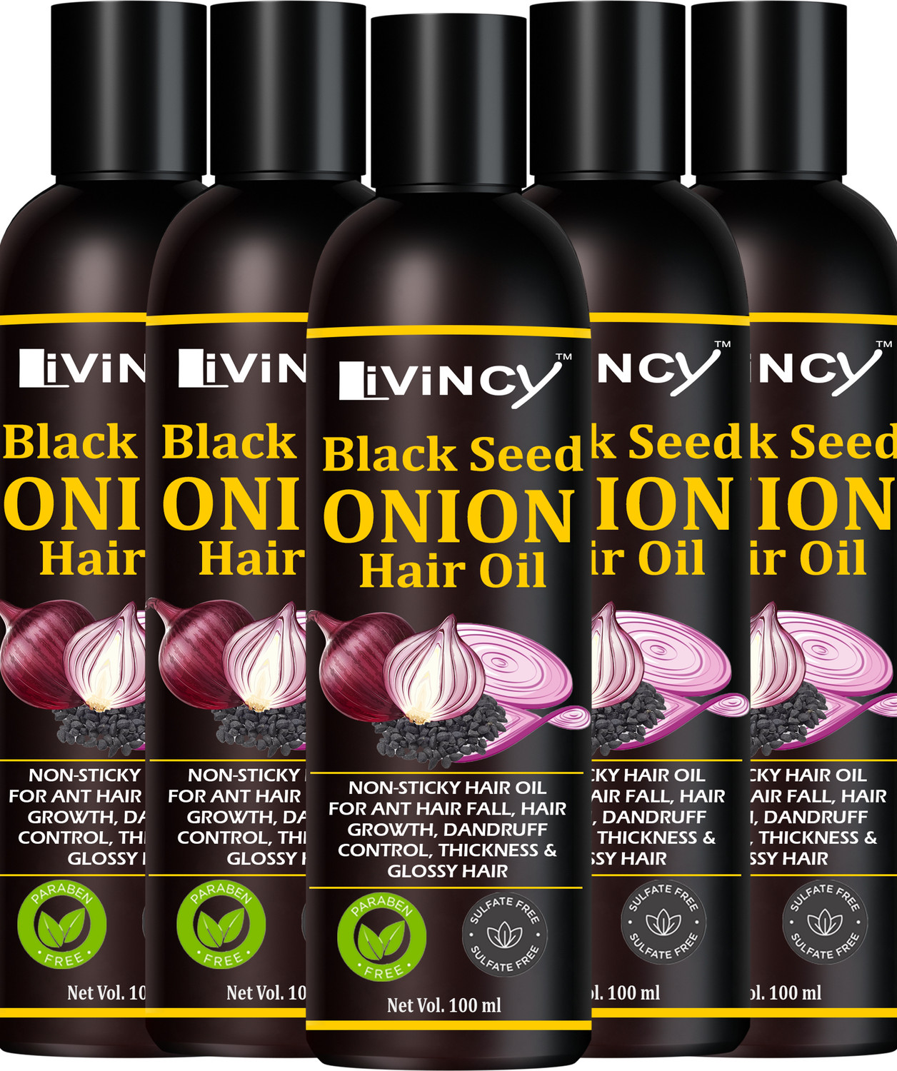 Image of Livincy onion oil for hair growth red onion oil black seed onion oil hair growth oil Hair Oil