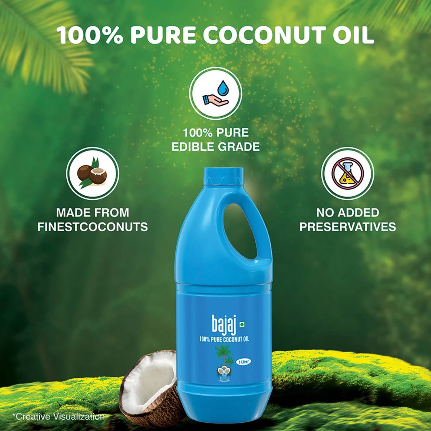 BAJAJ 100% Pure Coconut Oil 1 L - Image 5