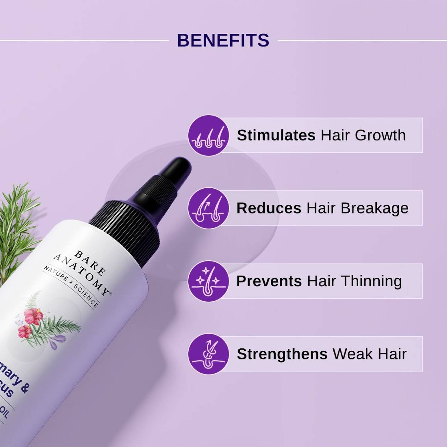BARE Rosemary & Hibiscus Hair Growth Oil 100ml - Image 5