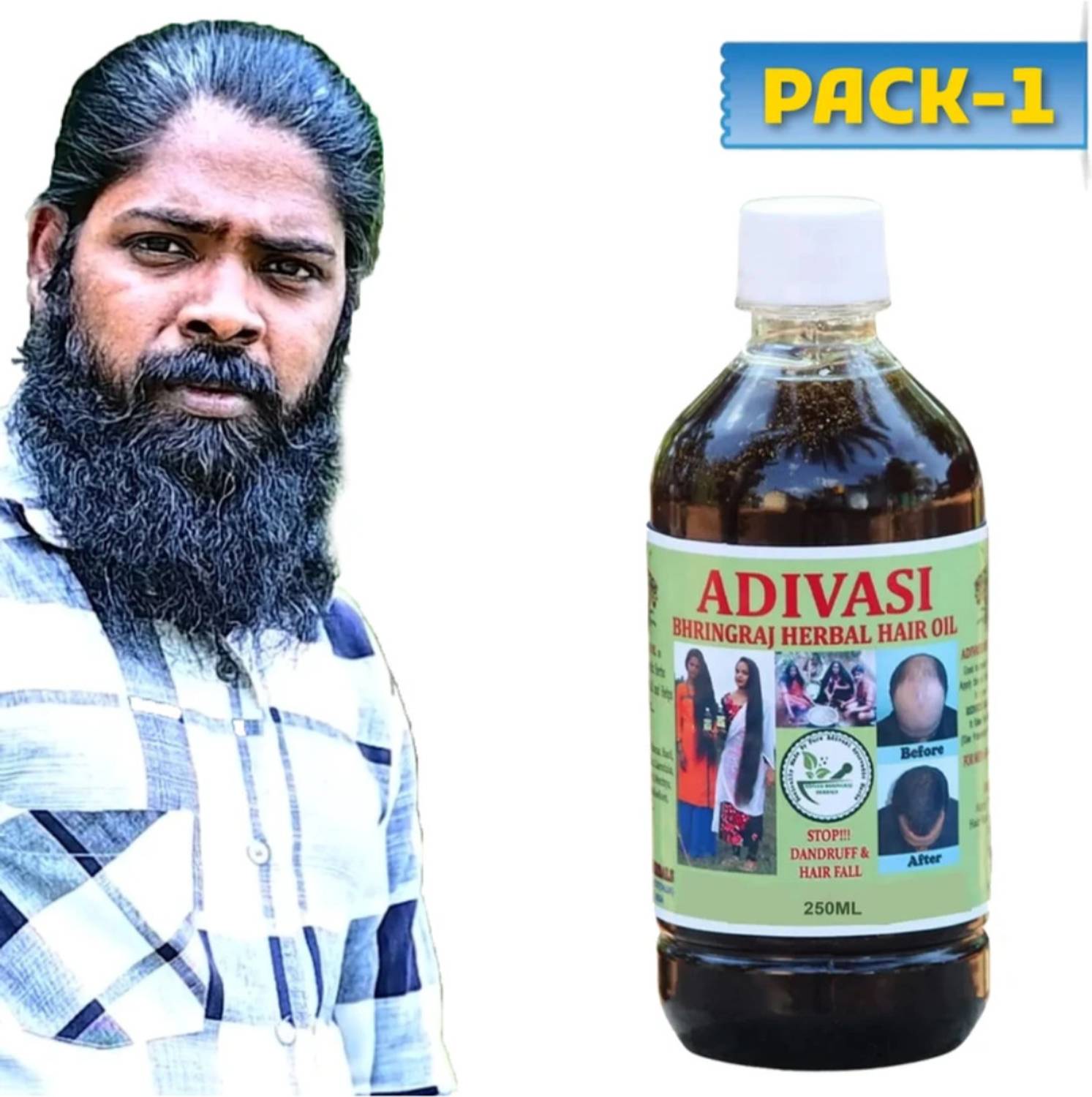 Adivasi Herbal Primium Quality Hair Fall Oil Hair Regrowth Oil Anti Dandruff Hair Oil