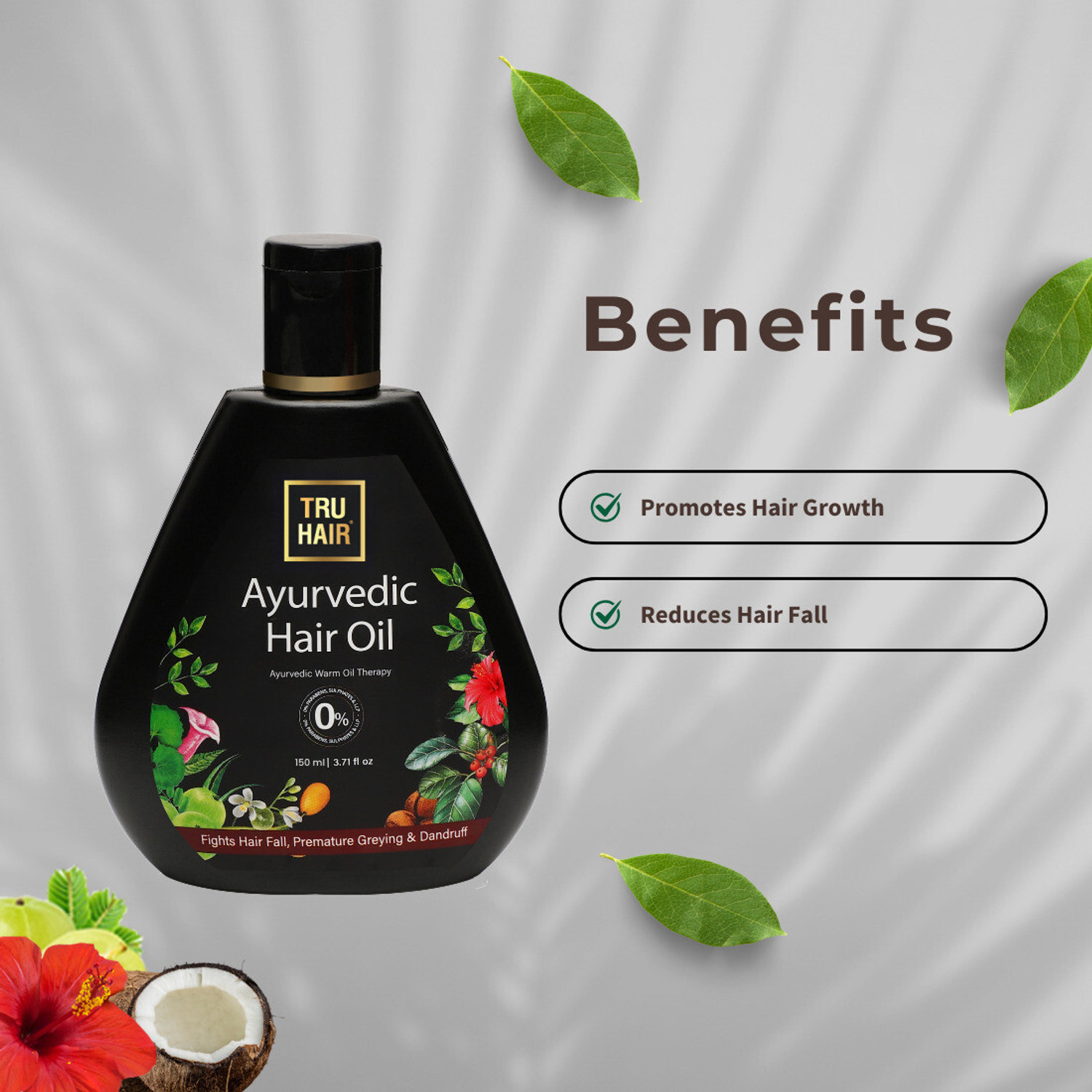 Image of TRU HAIR & SKIN Ayurvedic Refill Pack Hair Oil